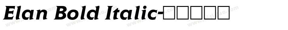 Elan Bold Italic字体转换